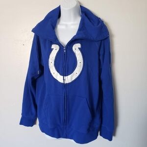 NFL Team Apparel Indianapolis Colts Women's Large Royal Blue Jacket Full Zip Top